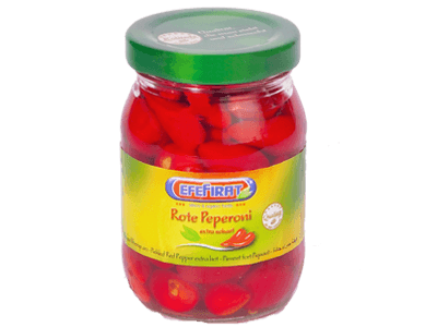 Eingelegte rote Peperoni (extra scharf)