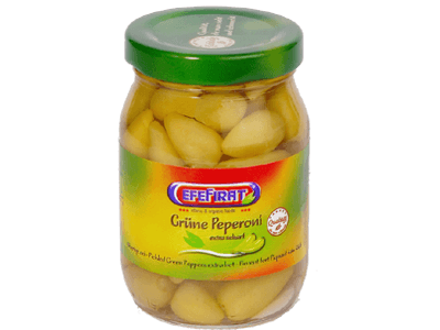 Eingelegte grüne Peperoni (extra scharf)